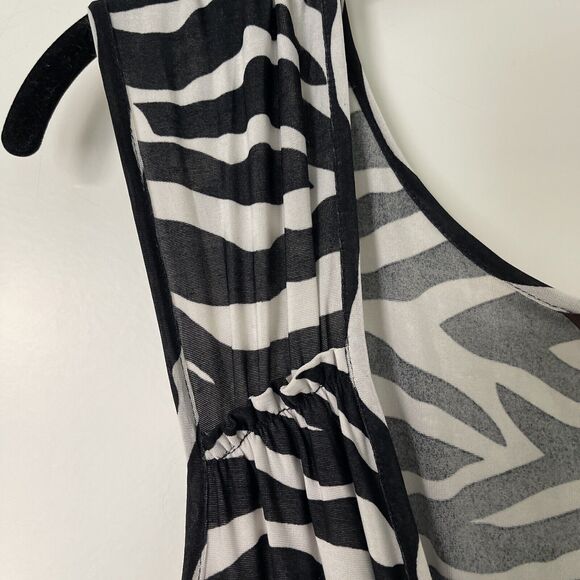 Mushbaby Sienna Rose Inc Zebra Print Sleeveless V-Neck Maxi Dress, Size XL - Picture 3 of 13